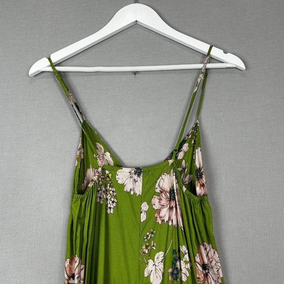 Sun Becomes Her Revolve Womens Dress 6 Green Solstice Trapeze Maxi Floral Tiered - Picture 6 of 11